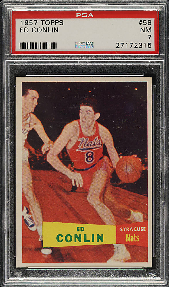 1957-1958 Topps Basketball #58 Ed Conlin PSA NM 7