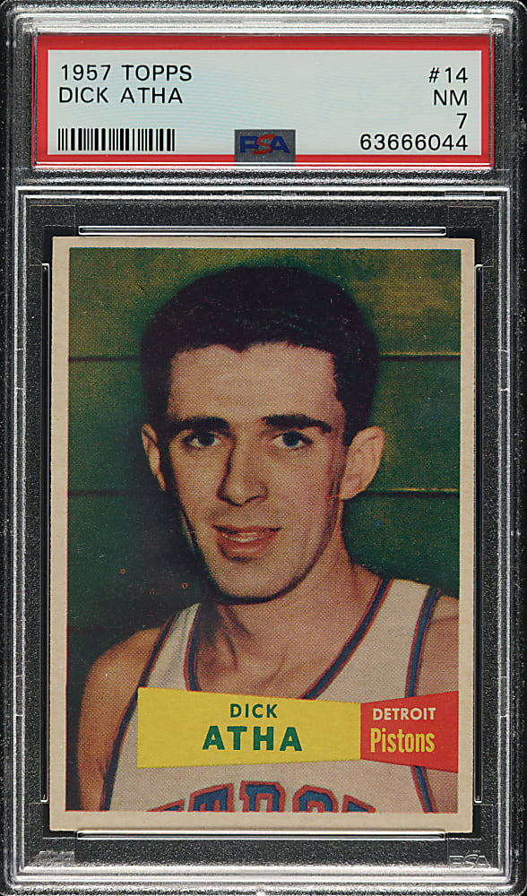 1957-1958 Topps Basketball #14 Dick Atha PSA NM 7