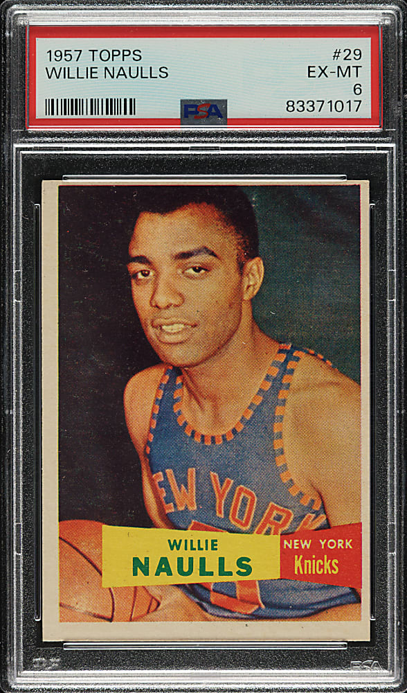 1957-1958 Topps Basketball #29 Willie Naulls PSA EX-MT 6