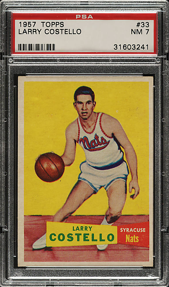 1957-1958 Topps Basketball #33 Larry Costello Rookie PSA NM 7
