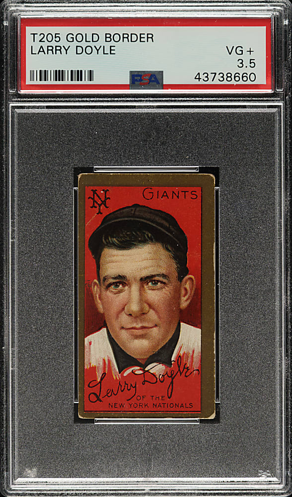 1911 T205 Gold Border Larry Doyle PSA VG+ 3.5
