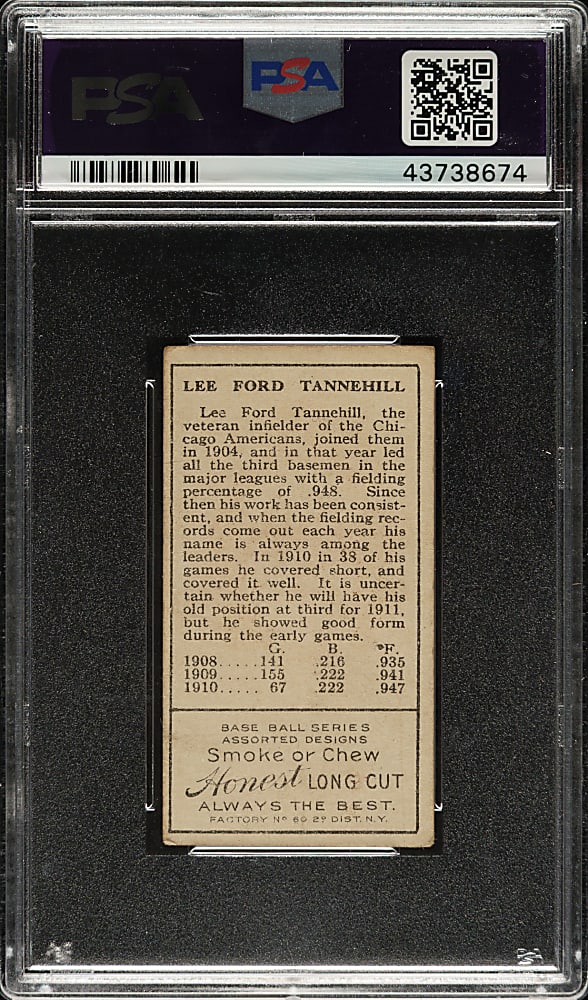 1911 T205 Gold Border Lee Tannehill PSA VG+ 3.5