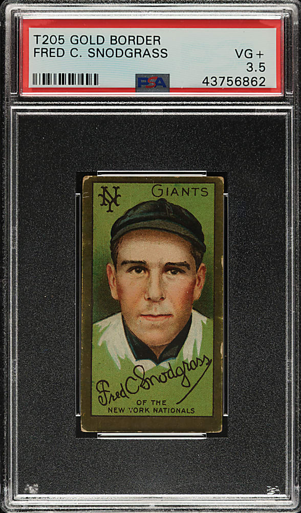 1911 T205 Gold Border Fred Snodgrass PSA VG+ 3.5 - Polar Bear Back