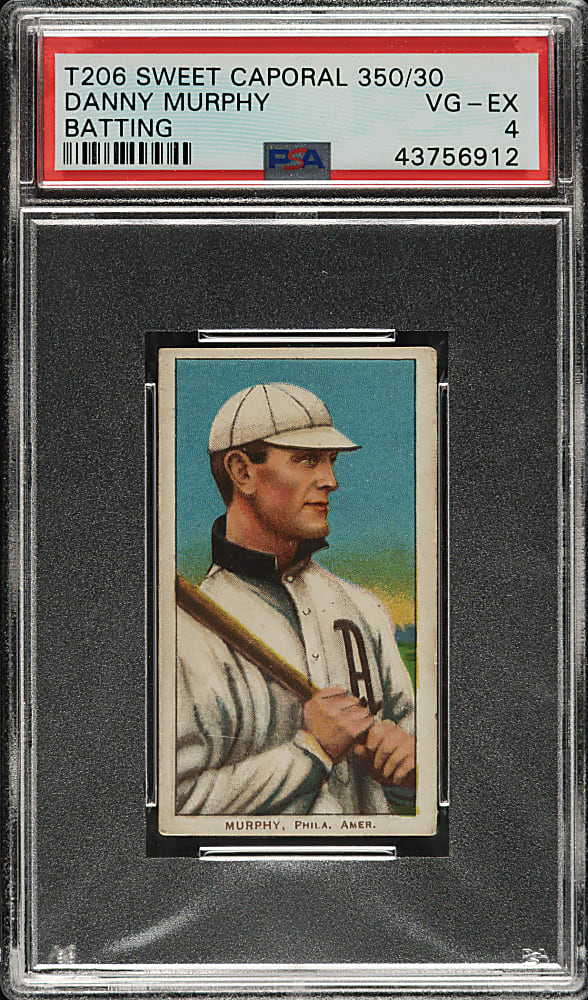 1909-1911 T206 White Border Danny Murphy Batting PSA VG-EX 4