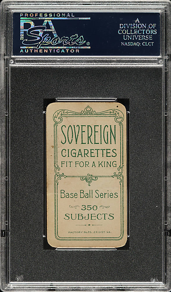 1909-1911 T206 White Border Jimmy Slagle PSA GOOD 2- Sovereign 350 Back