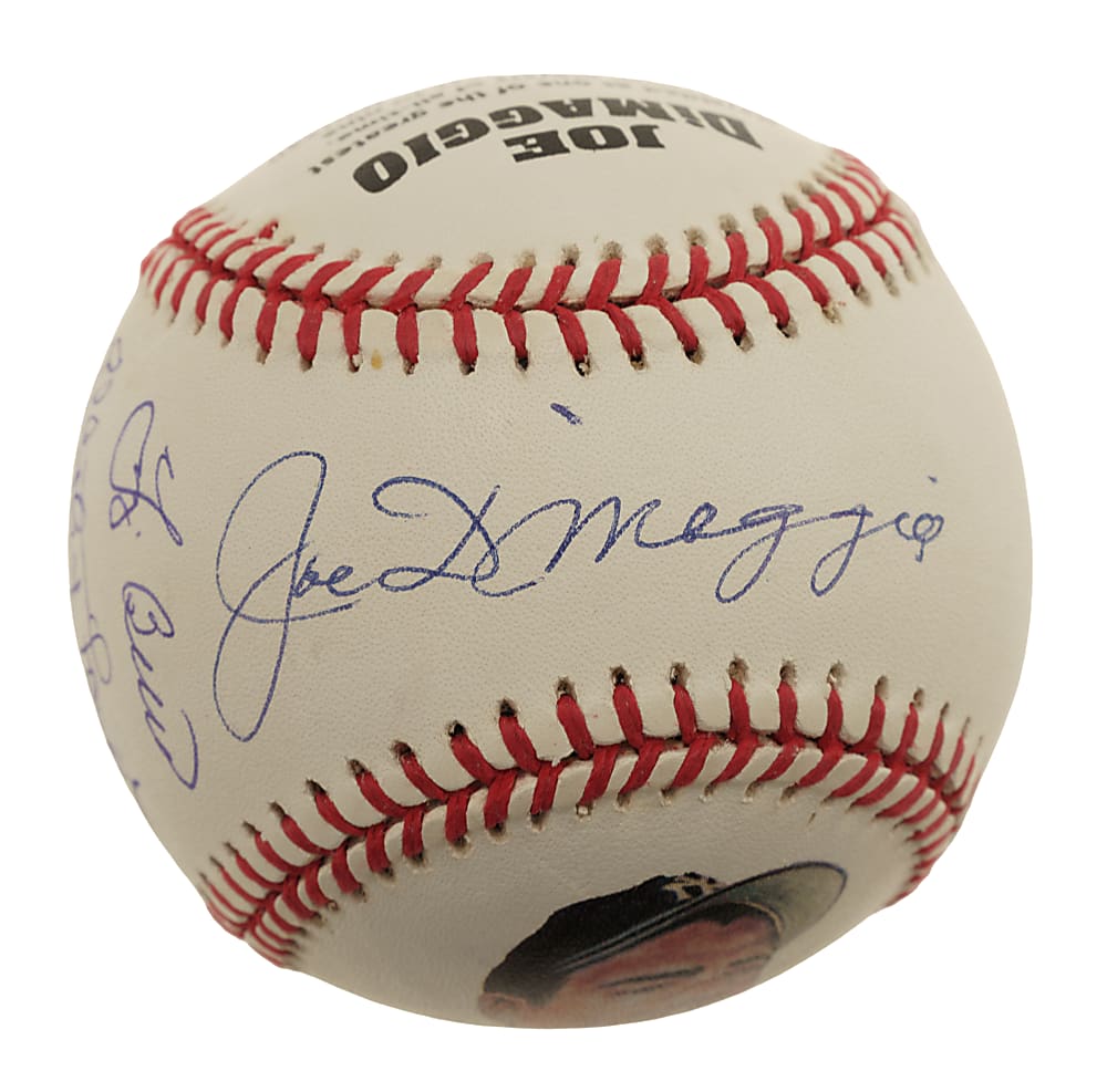 Joe DiMaggio, Yogi Berra, Whitey Ford, and Phil Rizzuto Multi-Signed Limited-Edition Portrait Baseball