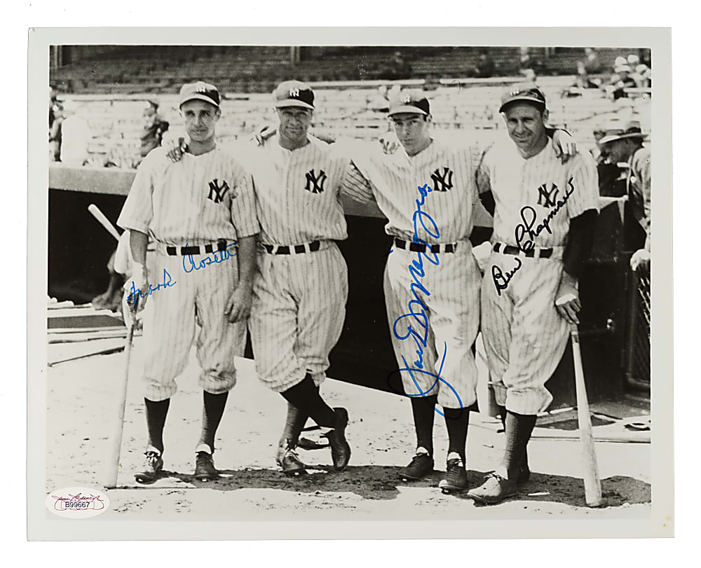 Frank Crosetti, Joe DiMaggio and Ben Chapman Signed Photograph - JSA