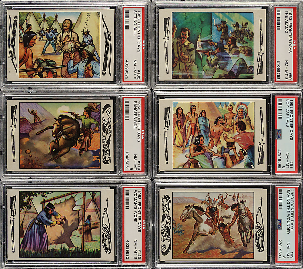 1953 Bowman "Frontier Days" PSA NM-MT 8 Collection (6)