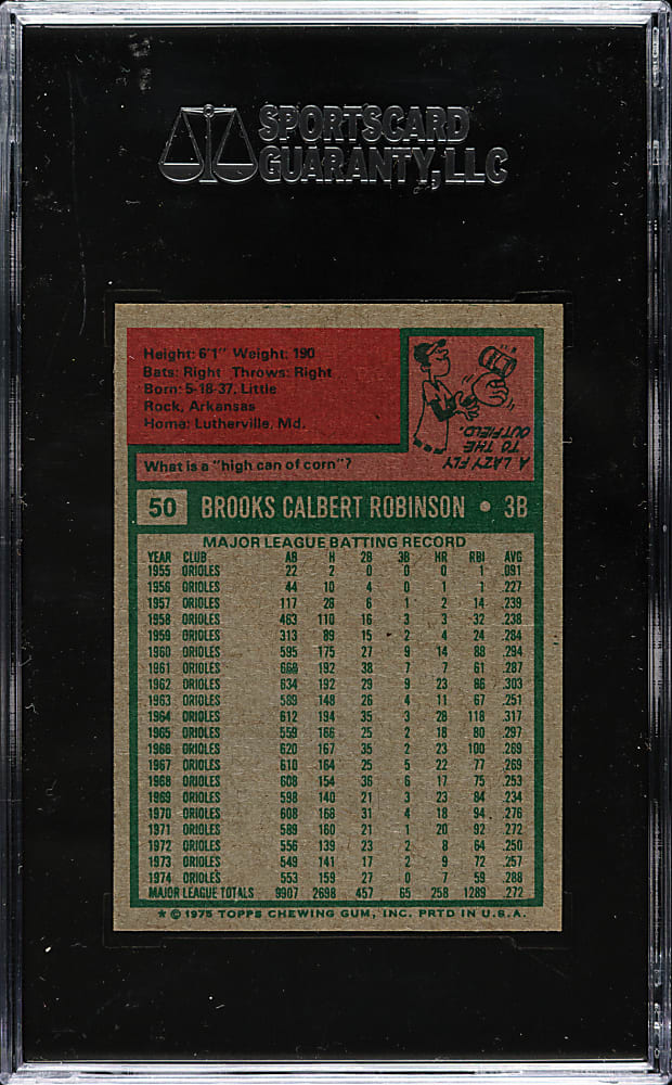 1975 Topps Mini #50 Brooks Robinson SGC MINT 96