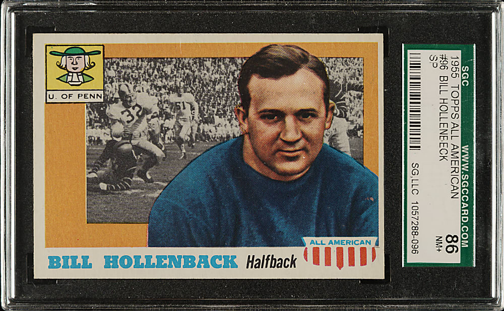 1955 Topps All-American Football #96 Bill Hollenback Short Print SGC NM+ 86
