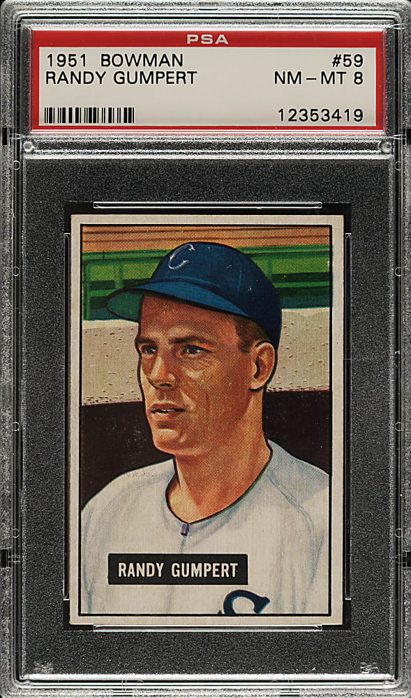 1951 Bowman #59 Randy Gumpert PSA NM-MT 8