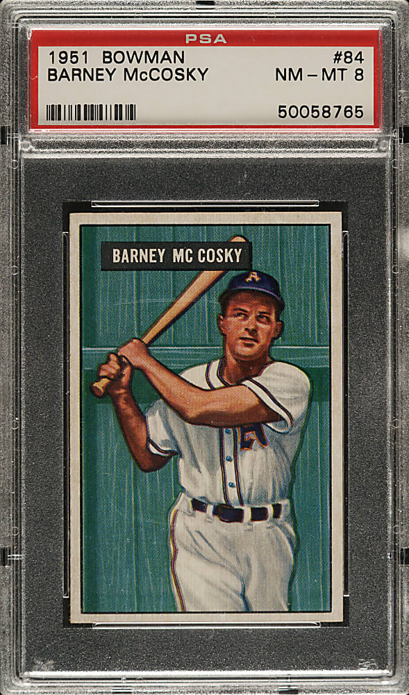 1951 Bowman #84 Barney McCosky PSA NM-MT 8
