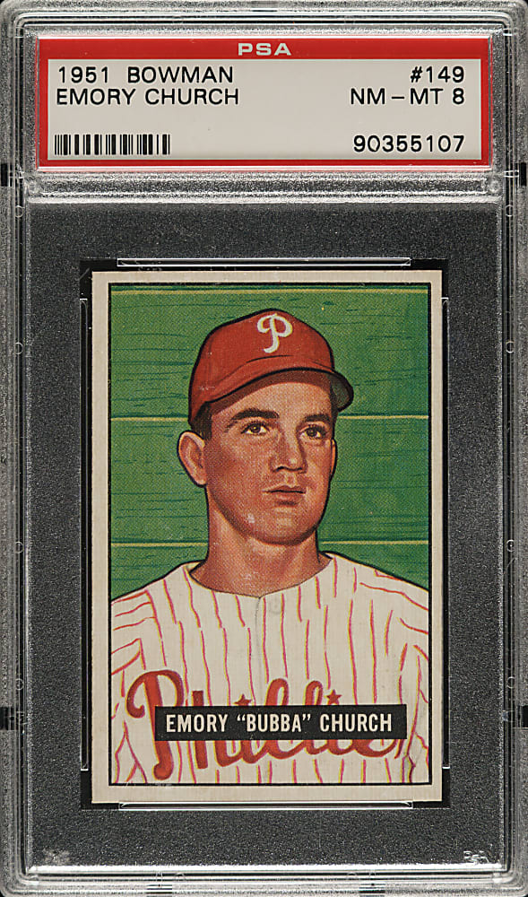 1951 Bowman #149 Bubba Church PSA NM-MT 8