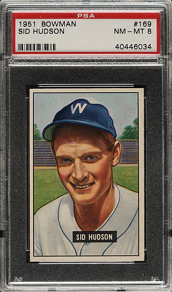 1951 Bowman #169 Sid Hudson PSA NM-MT 8