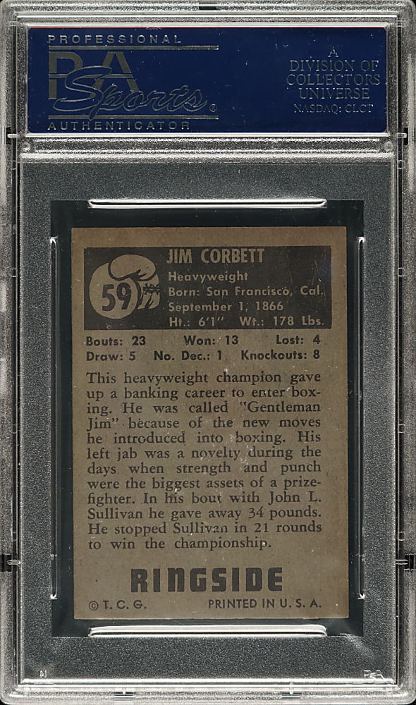1951 Topps Ringside Boxing #59 James Corbett PSA NM-MT 8