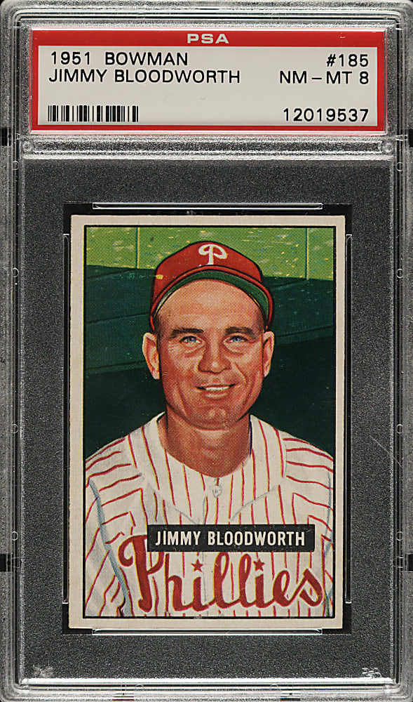 1951 Bowman #185 Jimmy Bloodworth PSA NM-MT 8