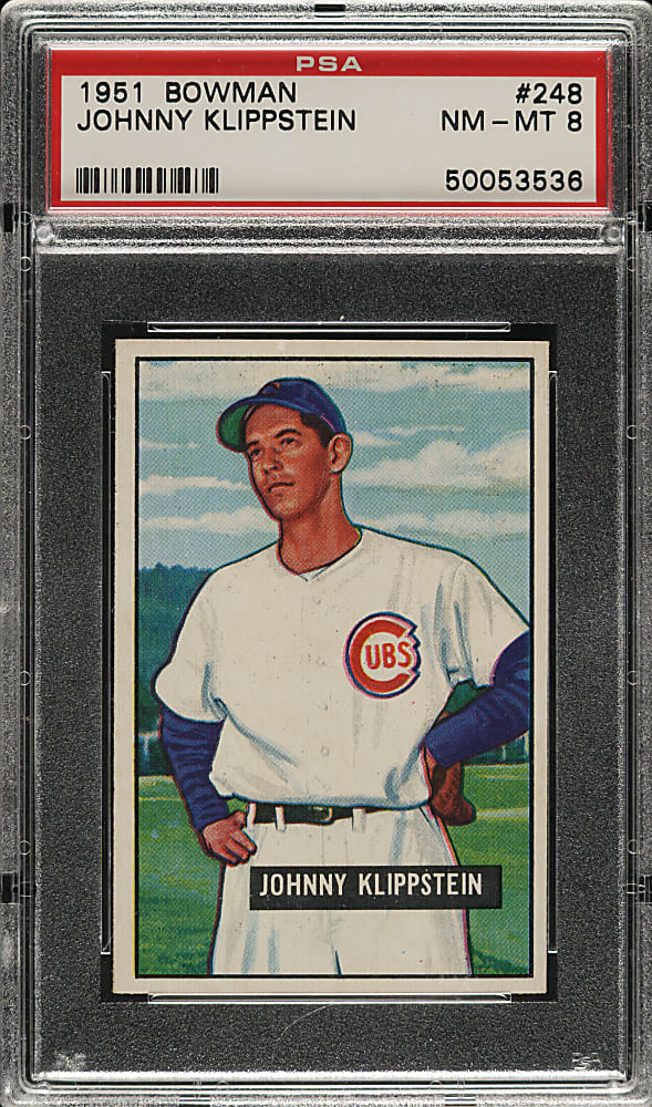 1951 Bowman #248 Johnny Klippstein PSA NM-MT 8