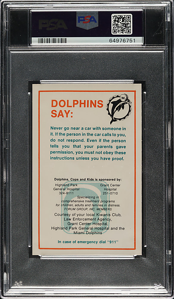 Signed 1984 Dolphins Police Football Dan Marino PSA MINT 9 with GEM MINT 10 Signature