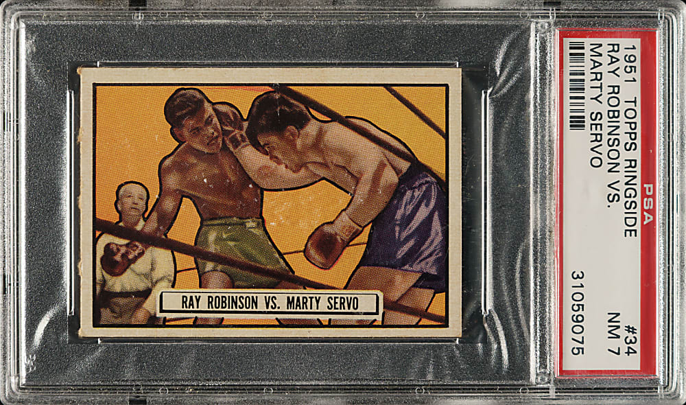 1951 Topps Ringside Boxing #34 Ray Robinson vs. Marty Servo PSA NM 7