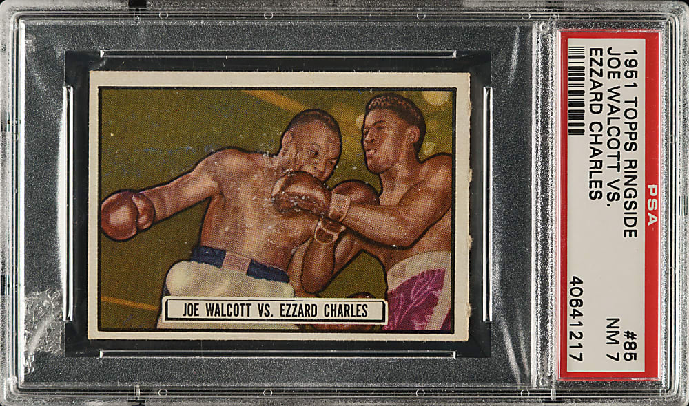 1951 Topps Ringside Boxing #85 Joe Walcott vs. Ezzard Charles PSA NM 7