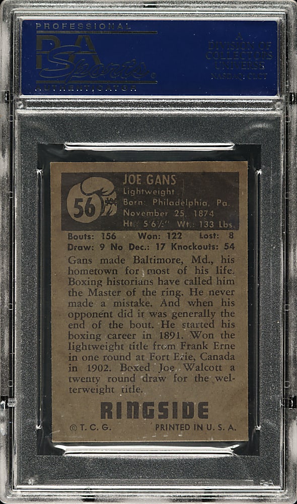 1951 Topps Ringside Boxing #56 Joe Gans PSA EX-MT 6