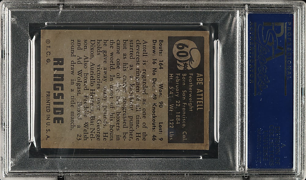 1951 Topps Ringside Boxing #60 Abe Attell PSA EX-MT 6