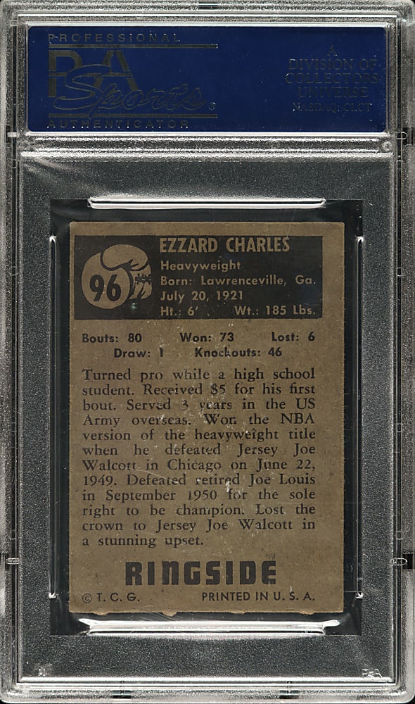 1951 Topps Ringside Boxing #96 Ezzard Charles PSA EX-MT 6 (OC)