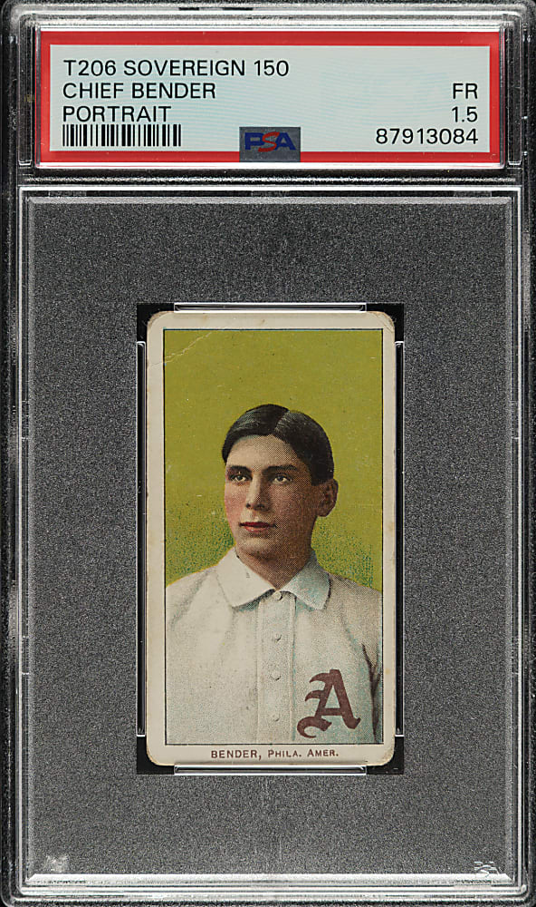 1909-1911 T206 White Border Chief Bender Portrait PSA FAIR 1.5 - Sovereign 150 Back