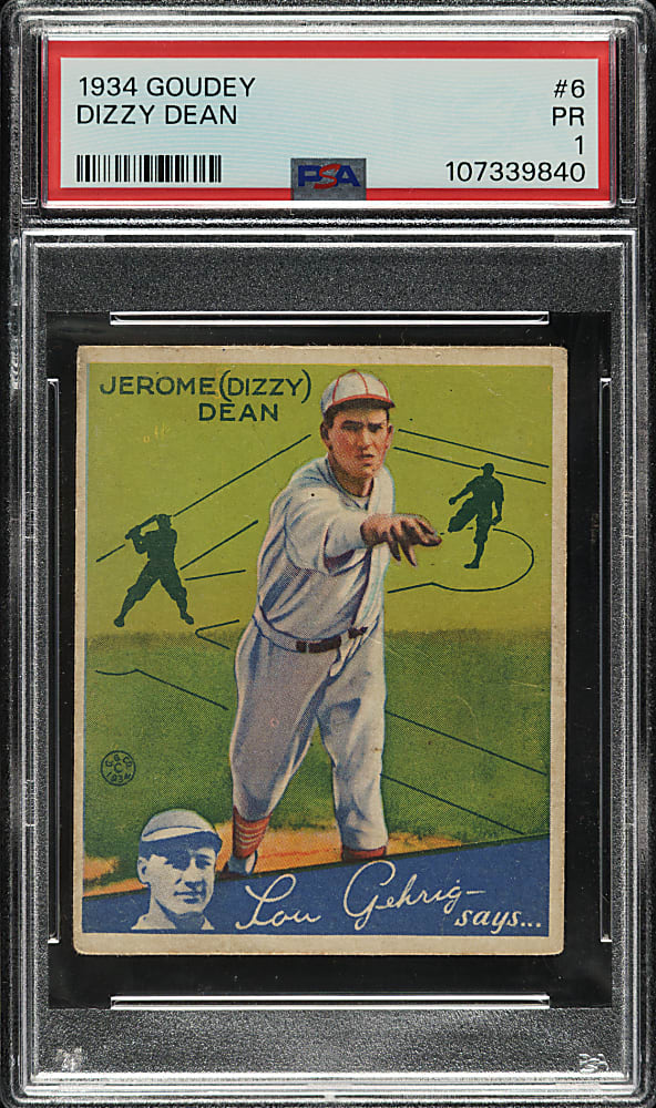 1934 R320 Goudey #6 Dizzy Dean PSA POOR 1