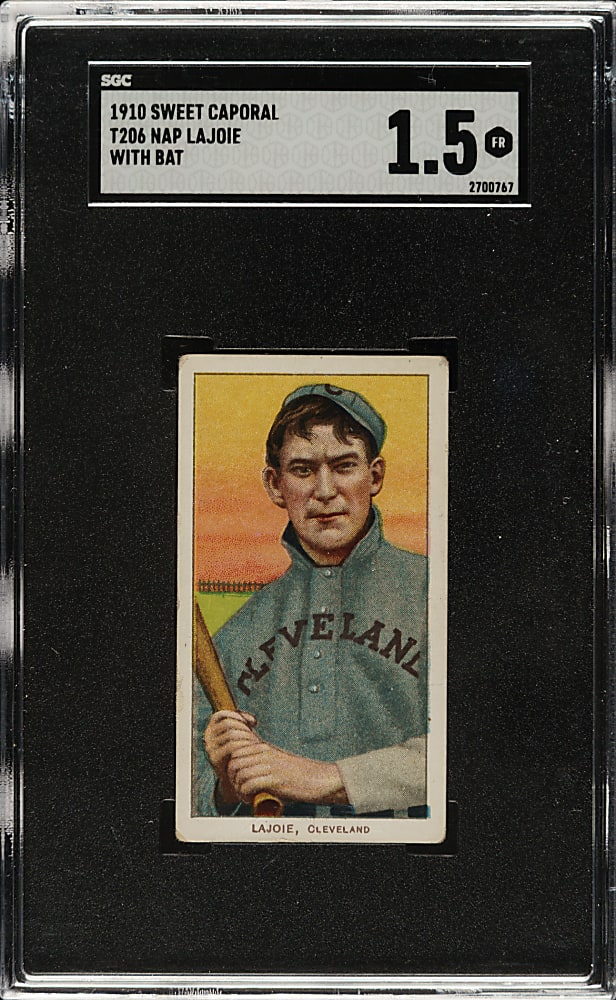 1909-1911 T206 White Border Nap Lajoie with Bat SGC FAIR 1.5