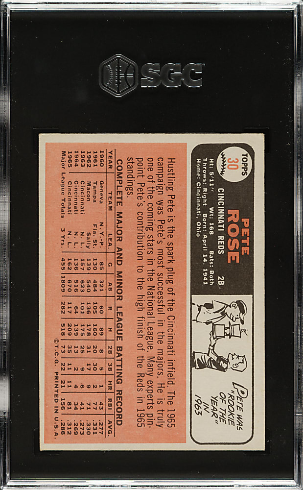 1966 Topps #30 Pete Rose SGC EX 5