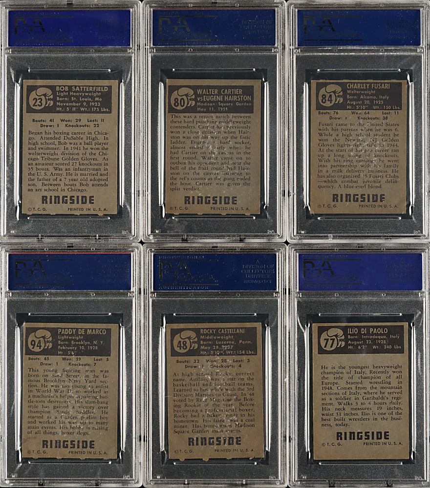 1951 Topps Ringside Boxing PSA-Graded Collection (6)