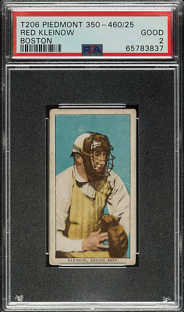 1909-1911 T206 White Border Red Kleinow Boston PSA GOOD 2