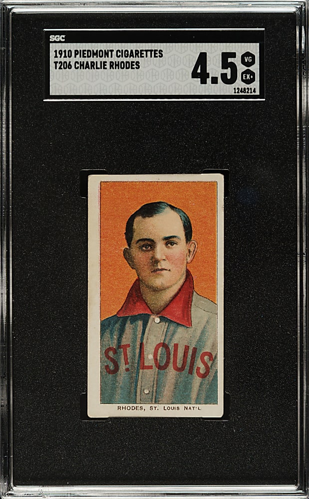 1909-1911 T206 White Border Charlie Rhodes SGC VG/EX+ 4.5