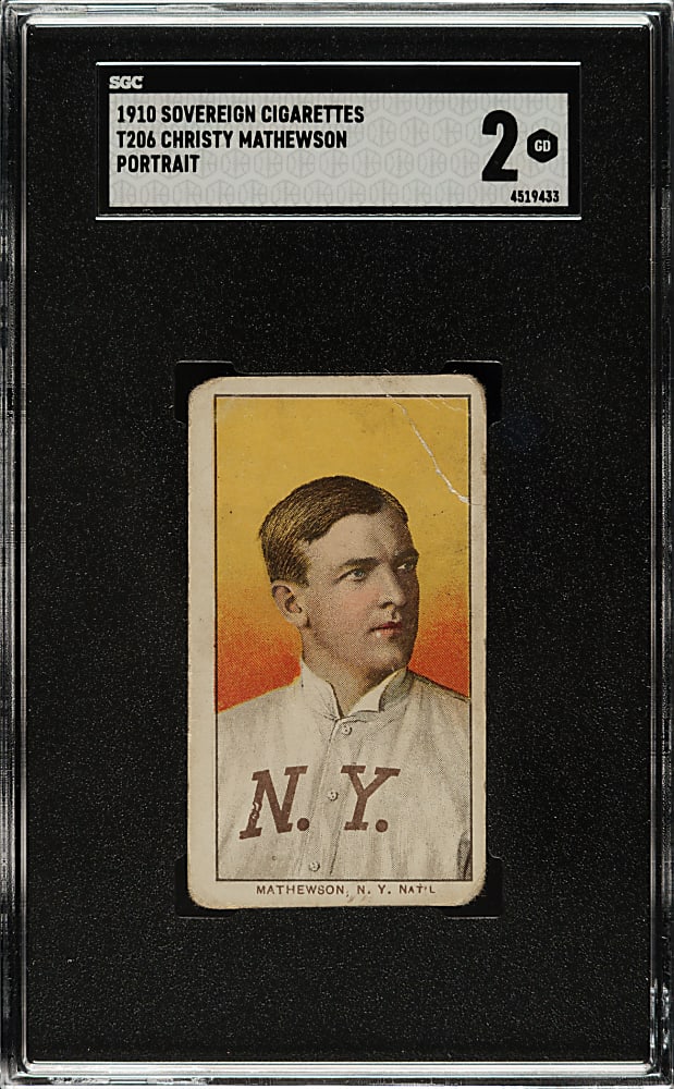 1909-1911 T206 White Border Christy Mathewson Portrait SGC GOOD 2 - Sovereign 350 Back