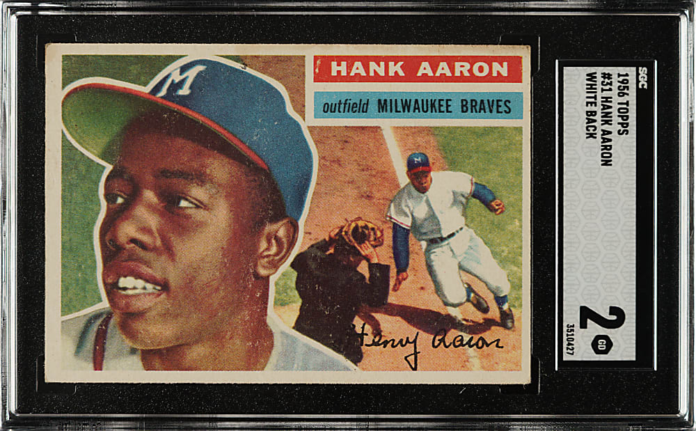 1956 Topps #31 Hank Aaron White Back SGC GOOD 2