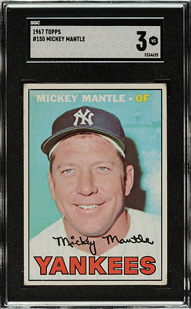 1967 Topps #150 Mickey Mantle SGC VG 3