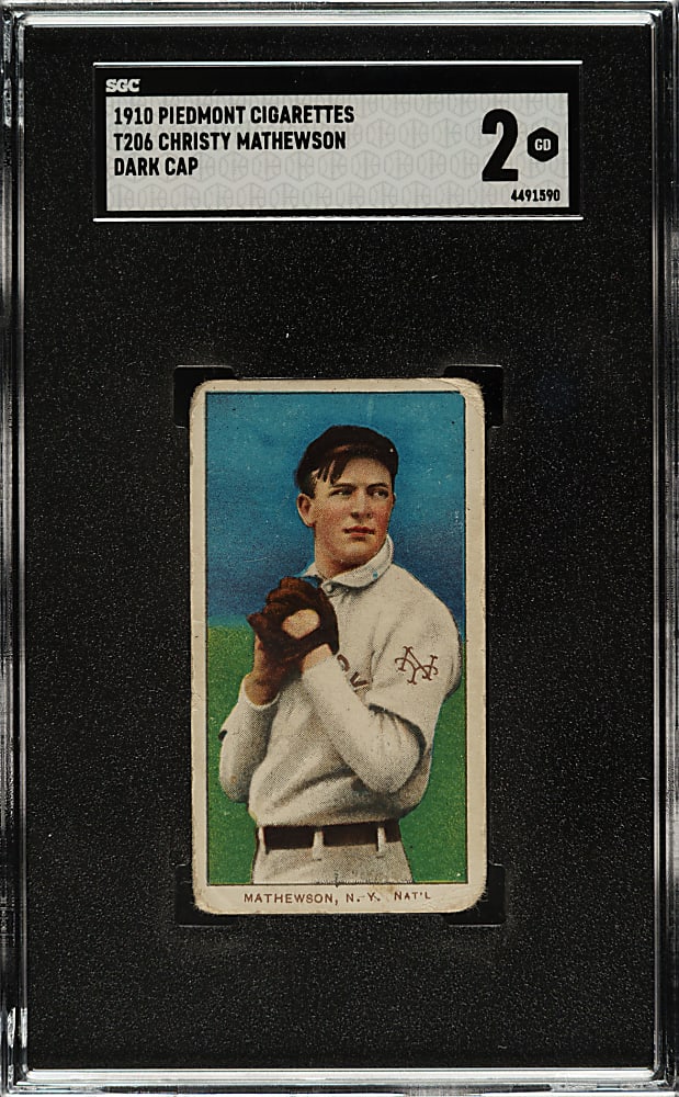 1909-1911 T206 White Border Christy Mathewson Dark Cap SGC GOOD 2