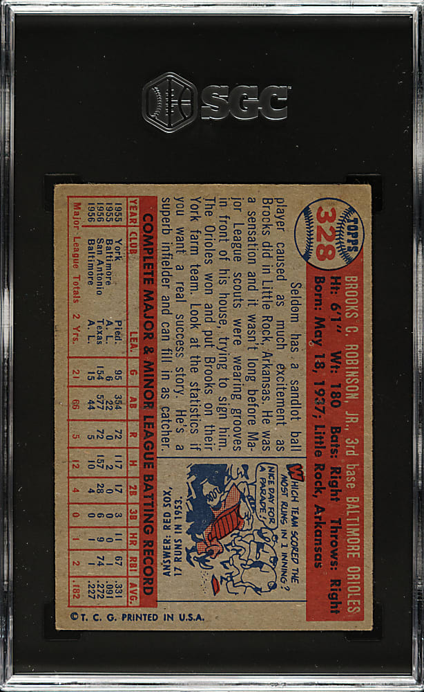 1957 Topps #328 Brooks Robinson Rookie SGC GOOD 2