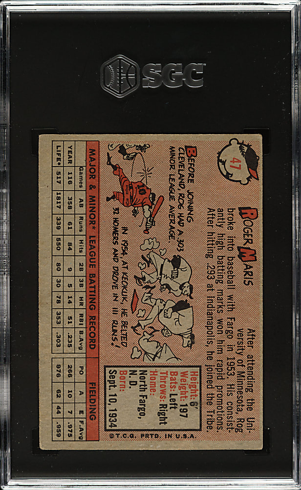 1958 Topps #47 Roger Maris Rookie SGC VG/EX+ 4.5