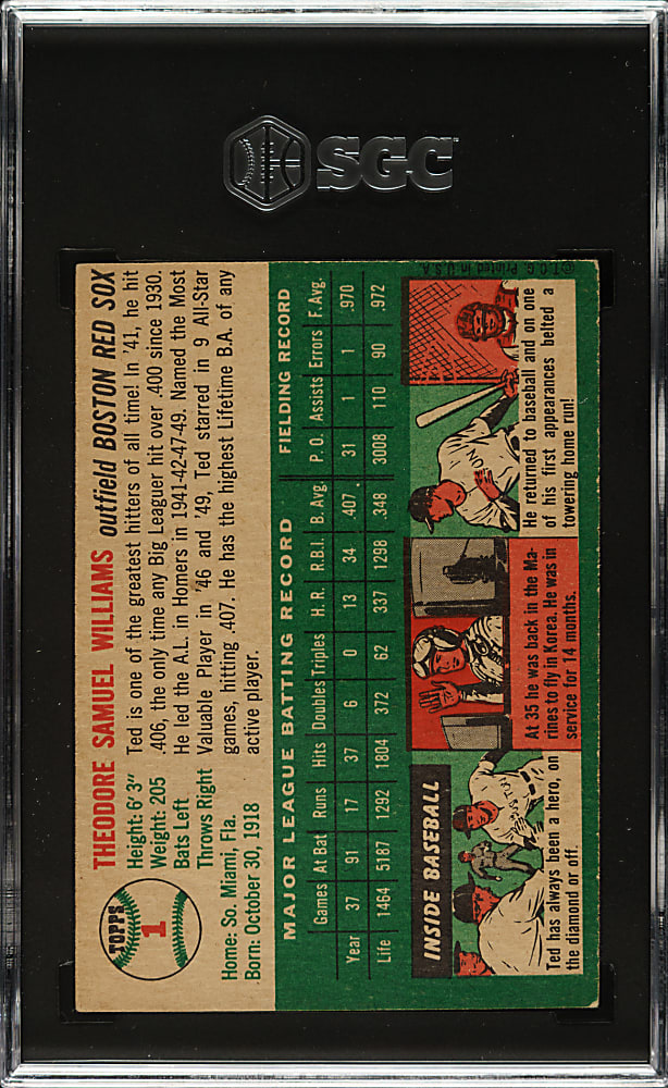 1954 Topps #1 Ted Williams SGC VG 3