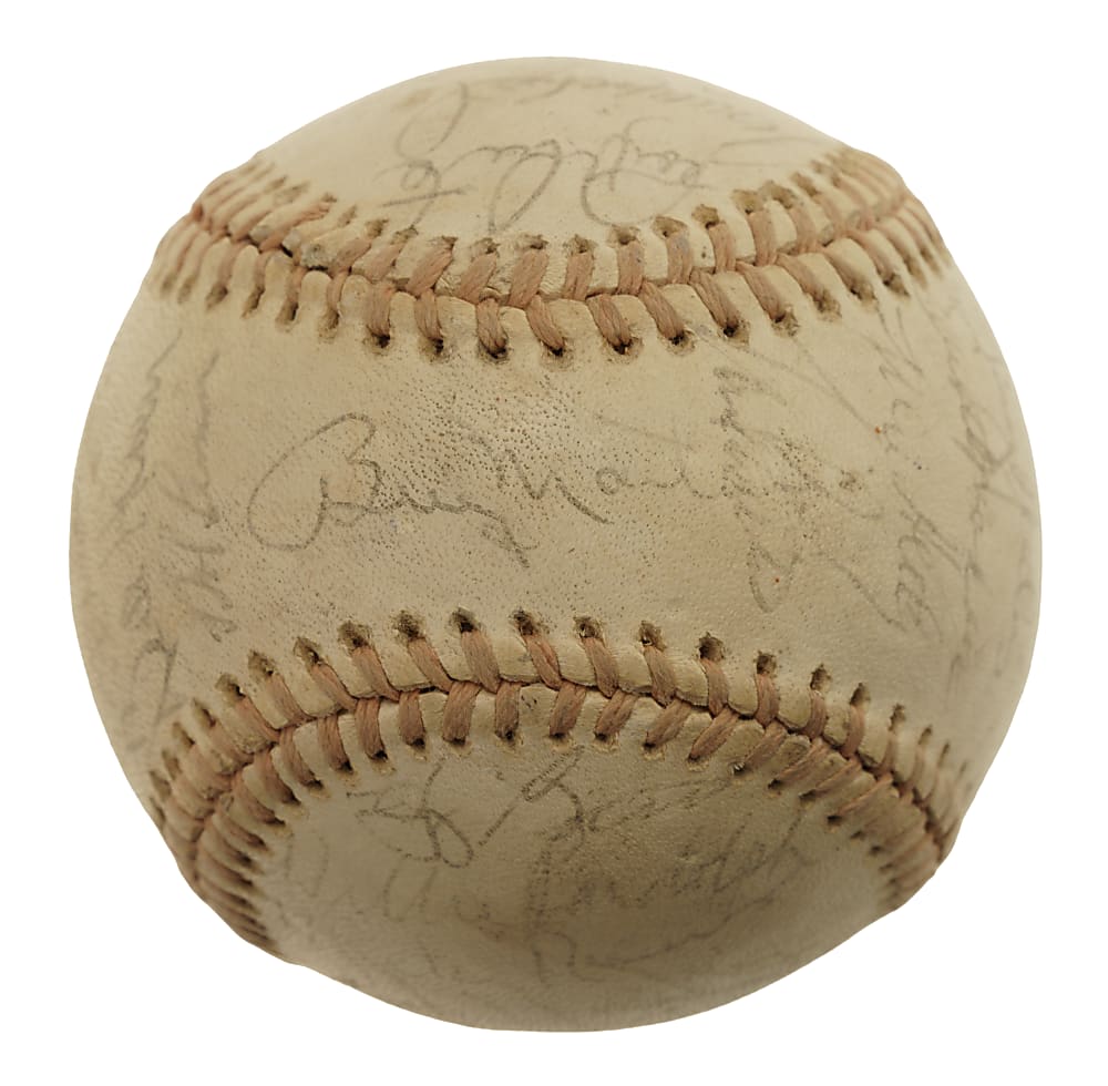 1976 New York Yankees American League Champions Team-Signed Baseball with Yogi Berra and Billy Martin