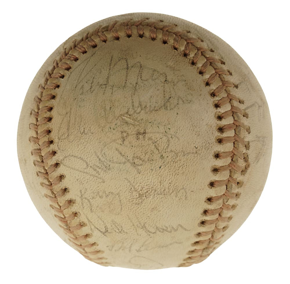1976 New York Yankees American League Champions Team-Signed Baseball with Yogi Berra and Billy Martin