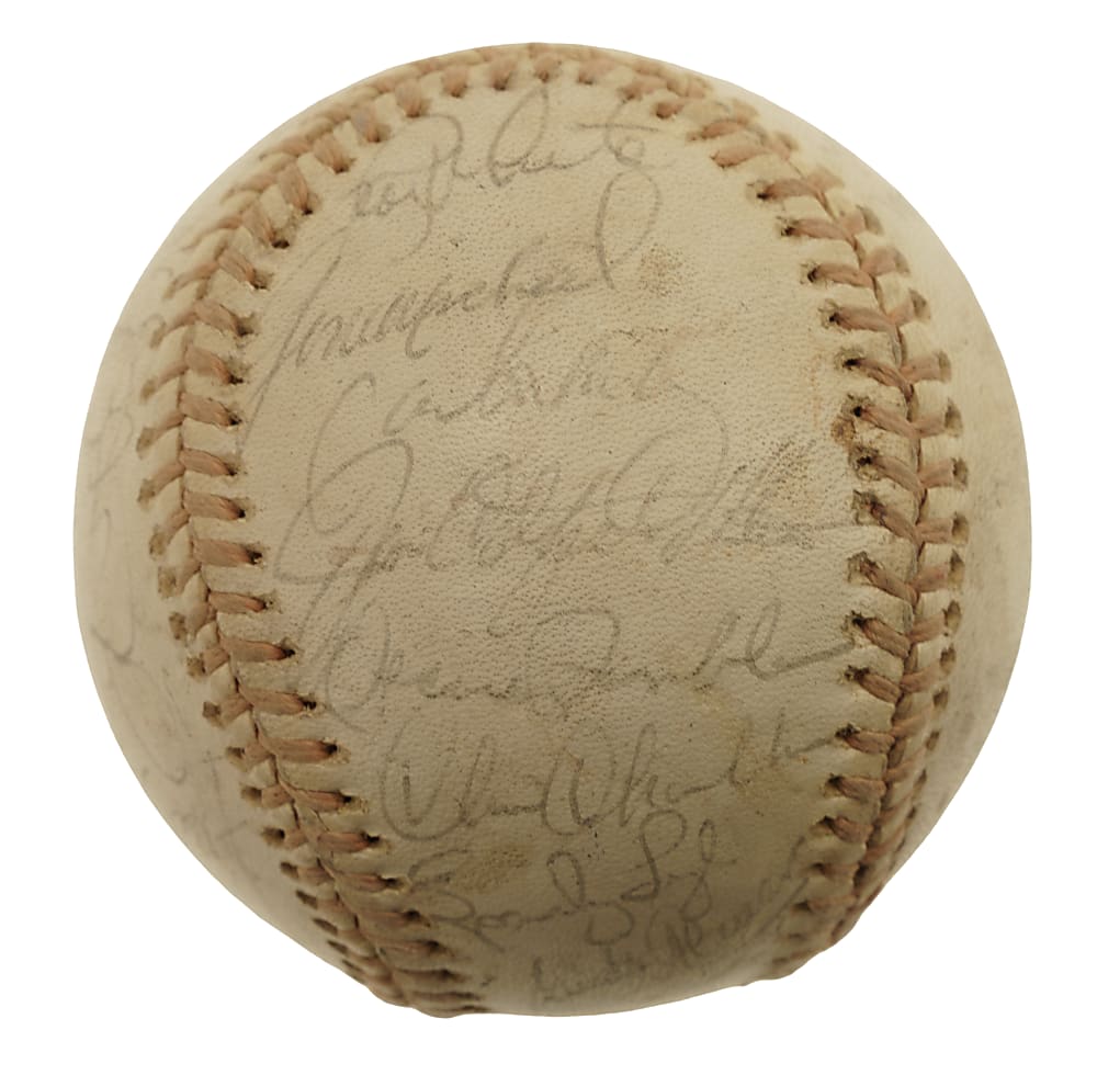 1976 New York Yankees American League Champions Team-Signed Baseball with Yogi Berra and Billy Martin