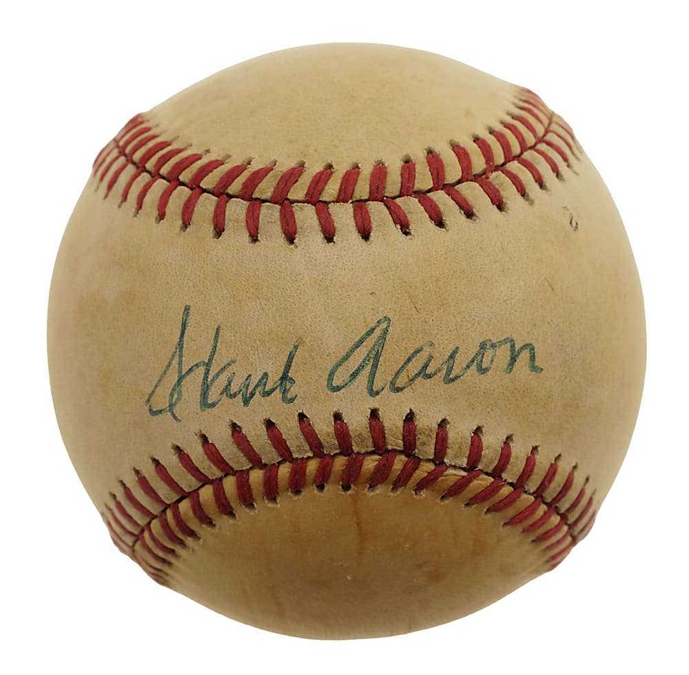 Hank Aaron Single-Signed Baseball