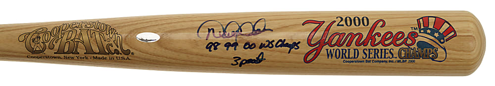 2000 Derek Jeter Signed World Series Cooperstown Bat with Multiple Inscriptions - Steiner