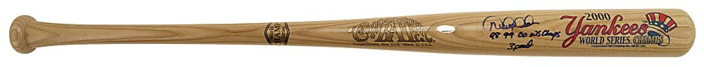 2000 Derek Jeter Signed World Series Cooperstown Bat with Multiple Inscriptions - Steiner