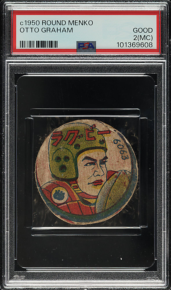 Circa 1950s Round Menko Football Otto Graham PSA GOOD 2 (MC)