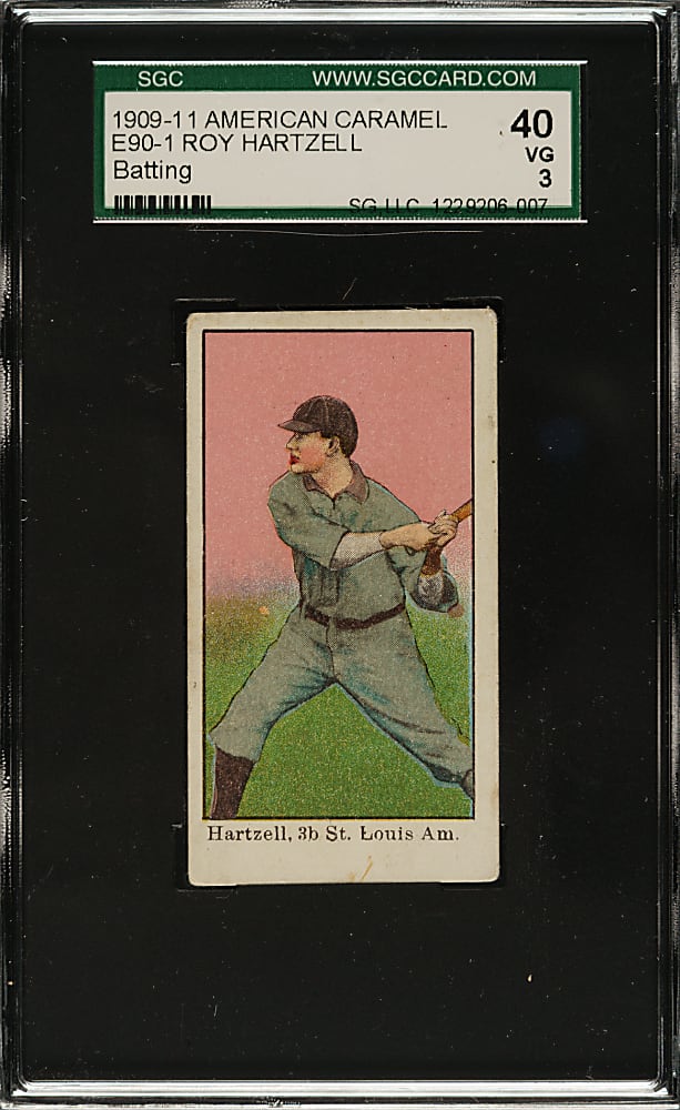 1909-1911 E90-1 American Caramel Roy Hartzell Batting SGC VG 40