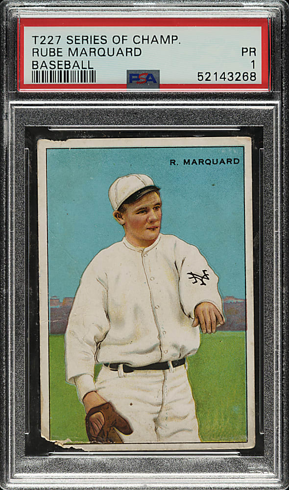1912 T227 "Series of Champions" Rube Marquard (Honest Long Cut) PSA POOR 1